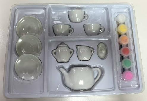 ArtKids Paint Your Own Cool  Paint Teapot Set Tea Set for  Little Girls Tea Party Set Paint  Tea Cup Set