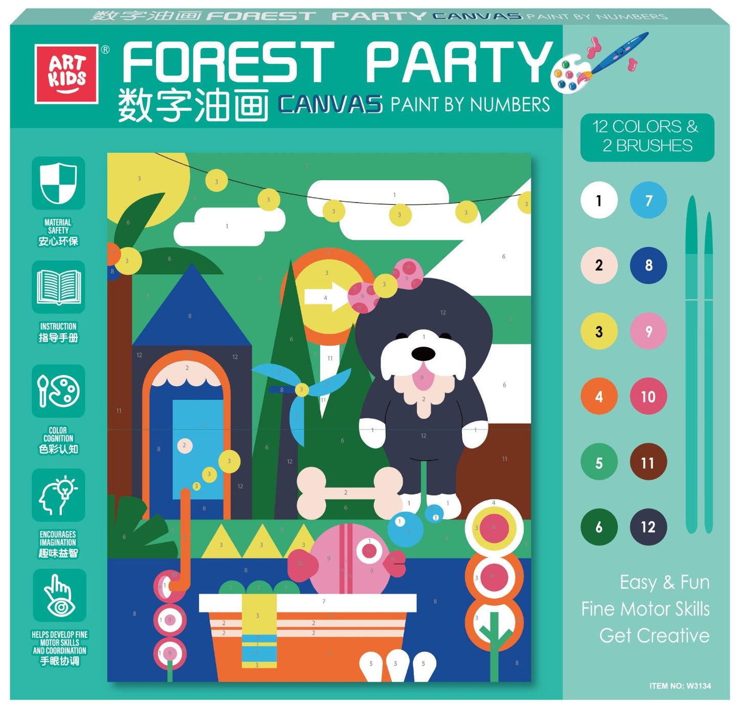 FOREST PARTY CANVAS PAINT BY NUMBERS