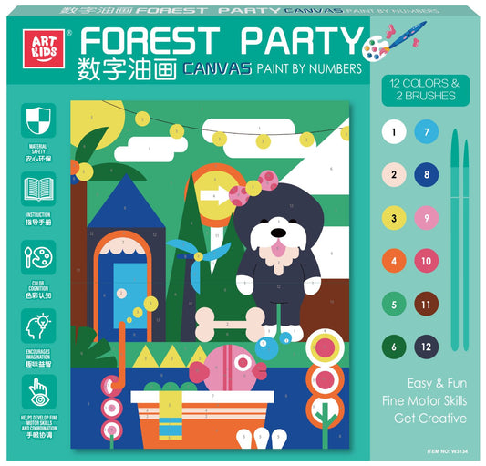FOREST PARTY CANVAS PAINT BY NUMBERS