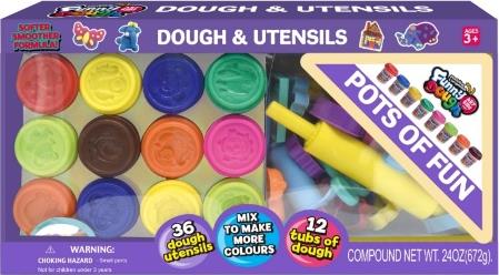 ArtKids Claydough and  Utensils Set 36pcs DIY Clay  Dough with Utensils Mold  Pretend Play Kitchen Set DIY  Clay PlayDough Set