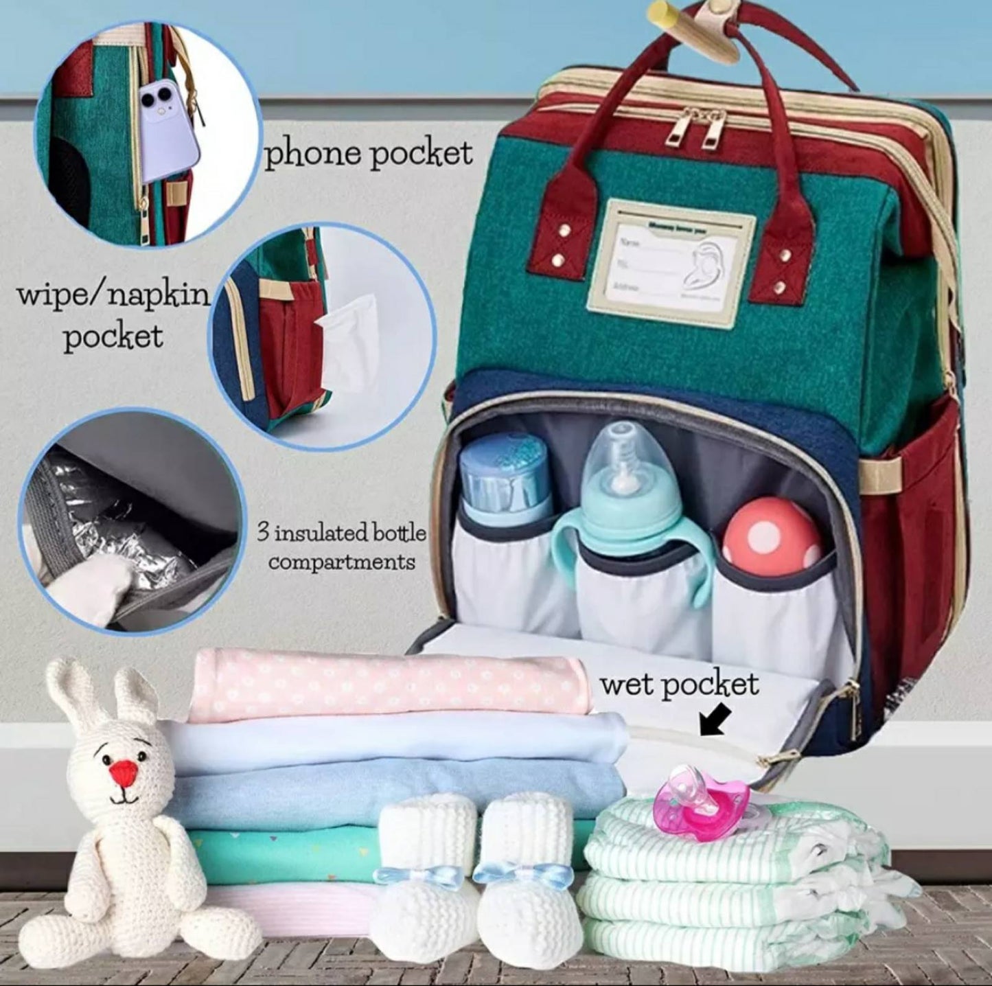 Mambo 2 in 1 Crib and Diaper Bag