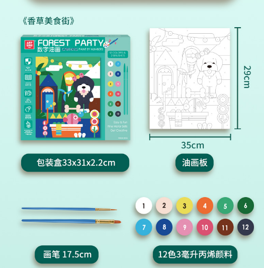 FOREST PARTY CANVAS PAINT BY NUMBERS