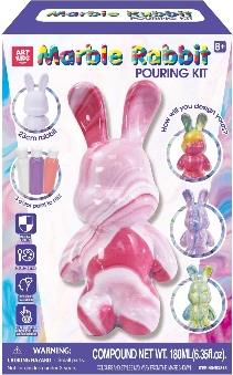ArtKids Marble 23cm Bunny  Pouring Kit 3 Color Paint to  Mix